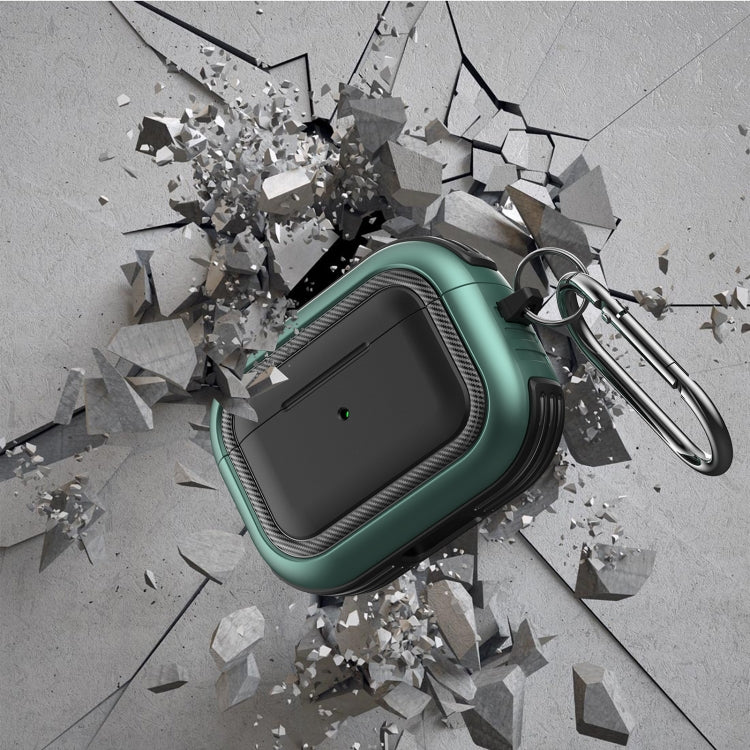 Wireless Earphones Shockproof TPU + PC Protective Case with Carabiner For AirPods Pro