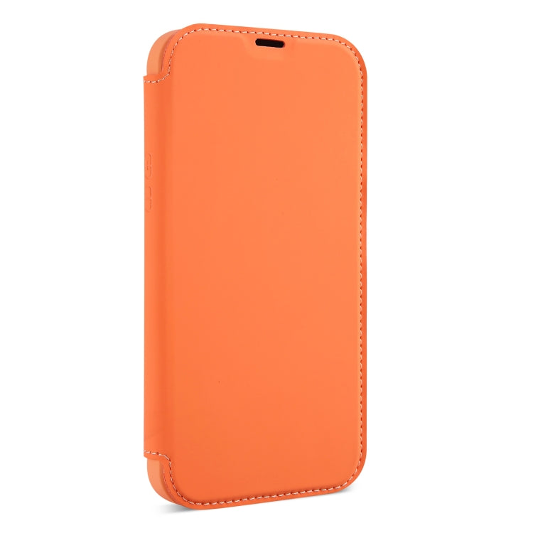 For iPhone 13 Skin Feel Horizontal Flip PU Leather Case with Holder & Card Slot
