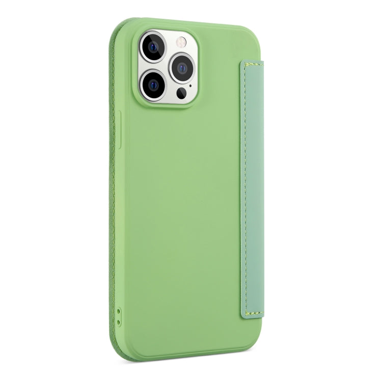 For iPhone 13 Skin Feel Horizontal Flip PU Leather Case with Holder & Card Slot
