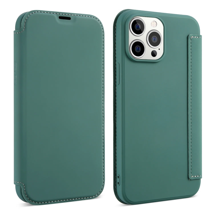 For iPhone 13 Skin Feel Horizontal Flip PU Leather Case with Holder & Card Slot