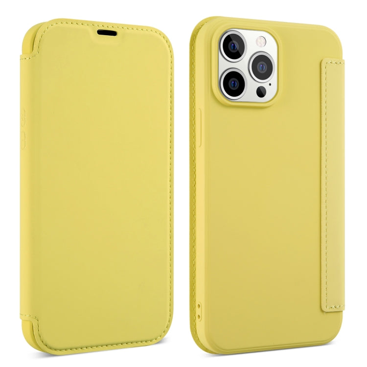 For iPhone 13 Skin Feel Horizontal Flip PU Leather Case with Holder & Card Slot