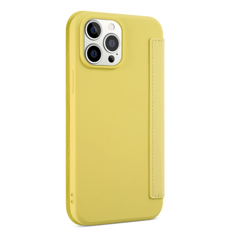 For iPhone 13 Skin Feel Horizontal Flip PU Leather Case with Holder & Card Slot