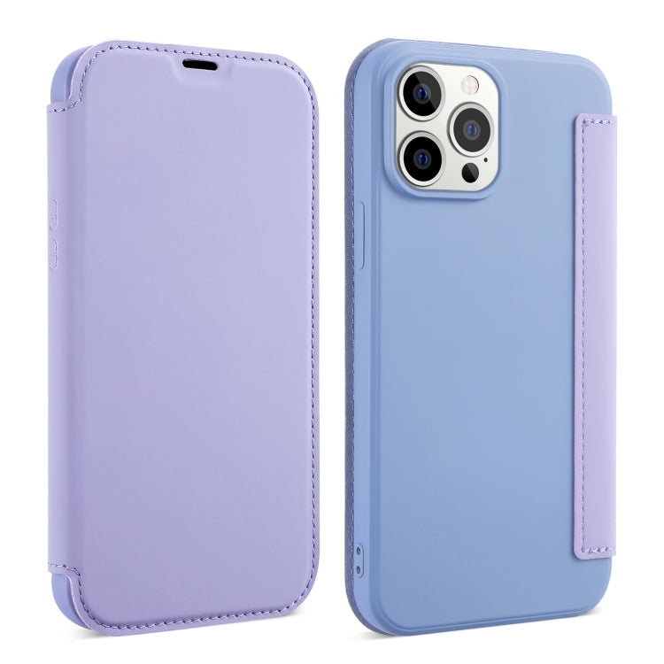 For iPhone 13 Skin Feel Horizontal Flip PU Leather Case with Holder & Card Slot