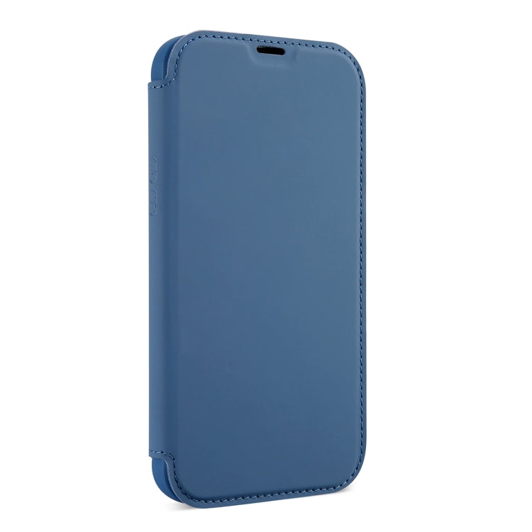 For iPhone 13 Skin Feel Horizontal Flip PU Leather Case with Holder & Card Slot