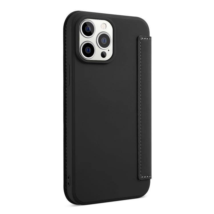 For iPhone 13 Skin Feel Horizontal Flip PU Leather Case with Holder & Card Slot