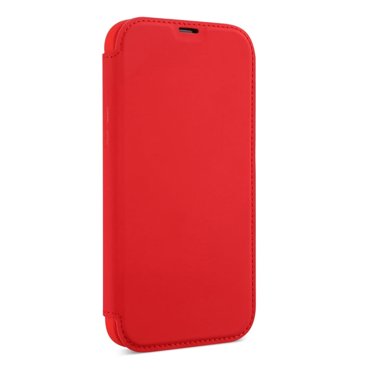 For iPhone 13 Skin Feel Horizontal Flip PU Leather Case with Holder & Card Slot