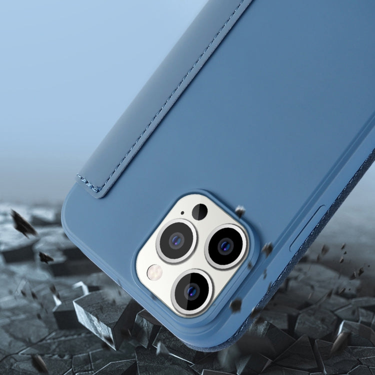 For iPhone 13 Skin Feel Horizontal Flip PU Leather Case with Holder & Card Slot
