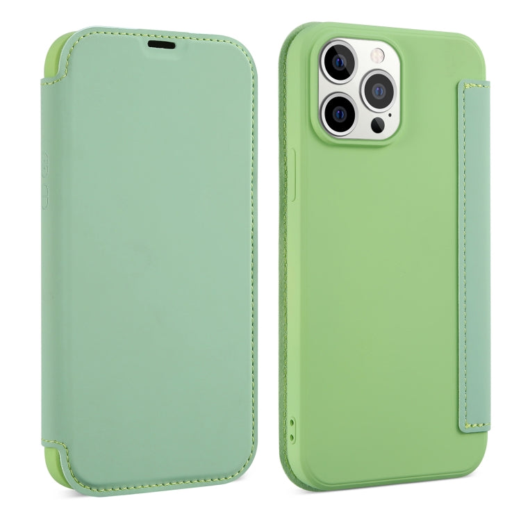 For iPhone 13 Pro Max Skin Feel Horizontal Flip PU Leather Case with Holder & Card Slot