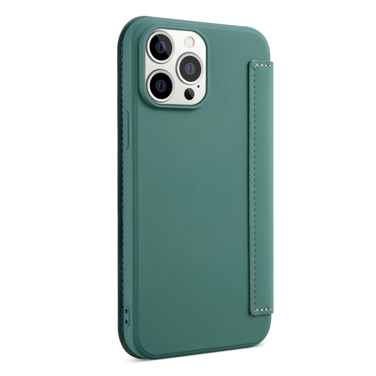 For iPhone 13 Pro Max Skin Feel Horizontal Flip PU Leather Case with Holder & Card Slot