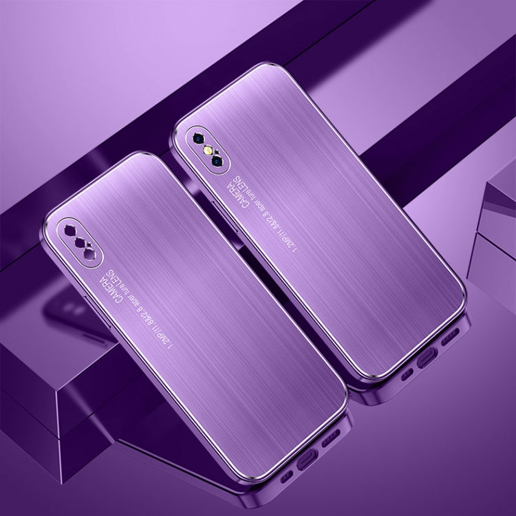 For iPhone X / XS Cool Sharp Series Aluminum Plate Brushed Lens All-inclusive Protective Case