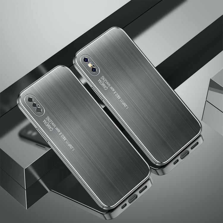 For iPhone X / XS Cool Sharp Series Aluminum Plate Brushed Lens All-inclusive Protective Case