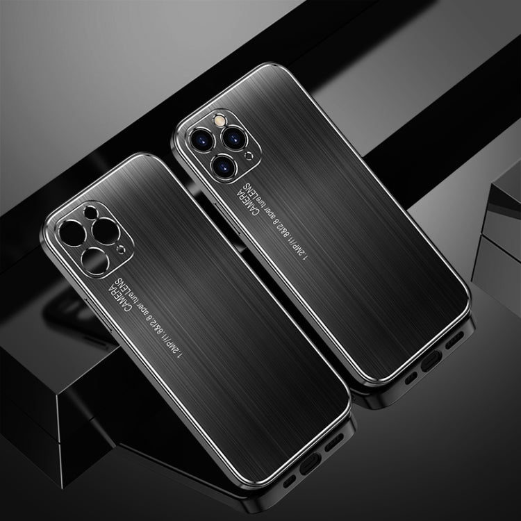 For iPhone 11 Pro Max Cool Sharp Series Aluminum Plate Brushed Lens All-inclusive Protective Case
