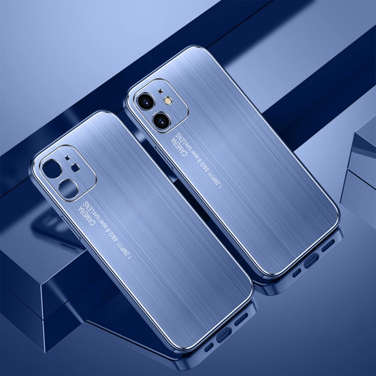 For iPhone 12 Cool Sharp Series Aluminum Plate Brushed Lens All-inclusive Protective Case