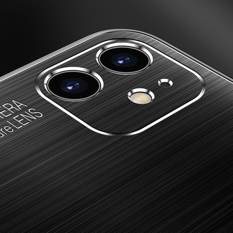 For iPhone 12 Pro Max Cool Sharp Series Aluminum Plate Brushed Lens All-inclusive Protective Case