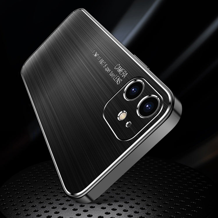 For iPhone 12 Pro Max Cool Sharp Series Aluminum Plate Brushed Lens All-inclusive Protective Case