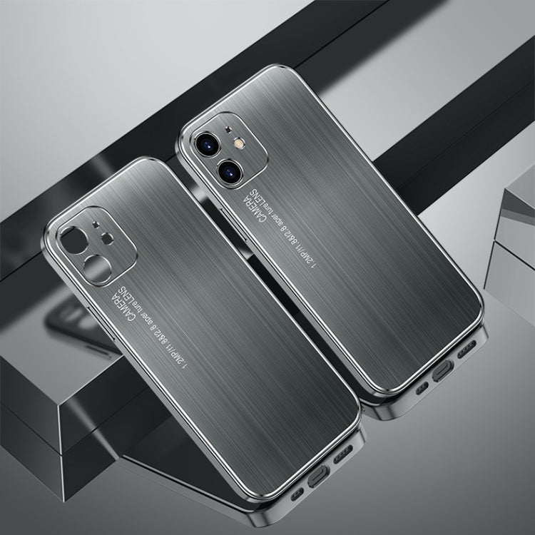 For iPhone 13 mini Cool Sharp Series Aluminum Plate Brushed Lens All-inclusive Protective Case