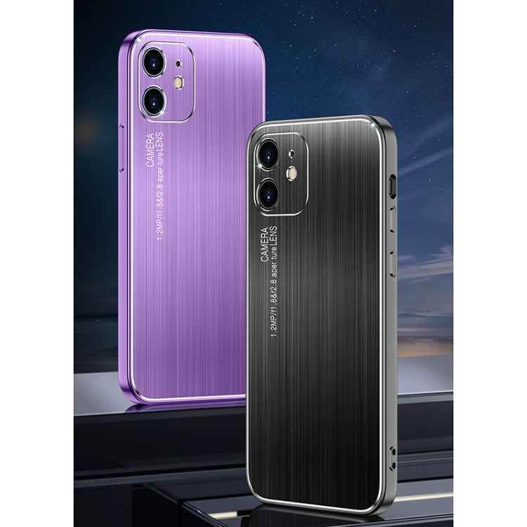 For iPhone 13 mini Cool Sharp Series Aluminum Plate Brushed Lens All-inclusive Protective Case