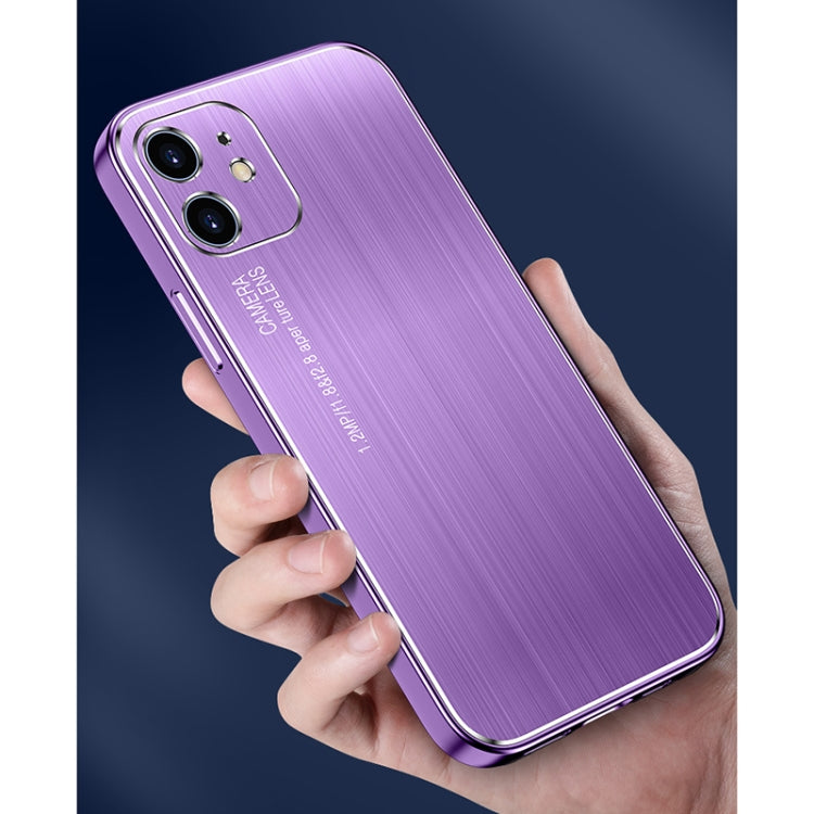 For iPhone 13 mini Cool Sharp Series Aluminum Plate Brushed Lens All-inclusive Protective Case