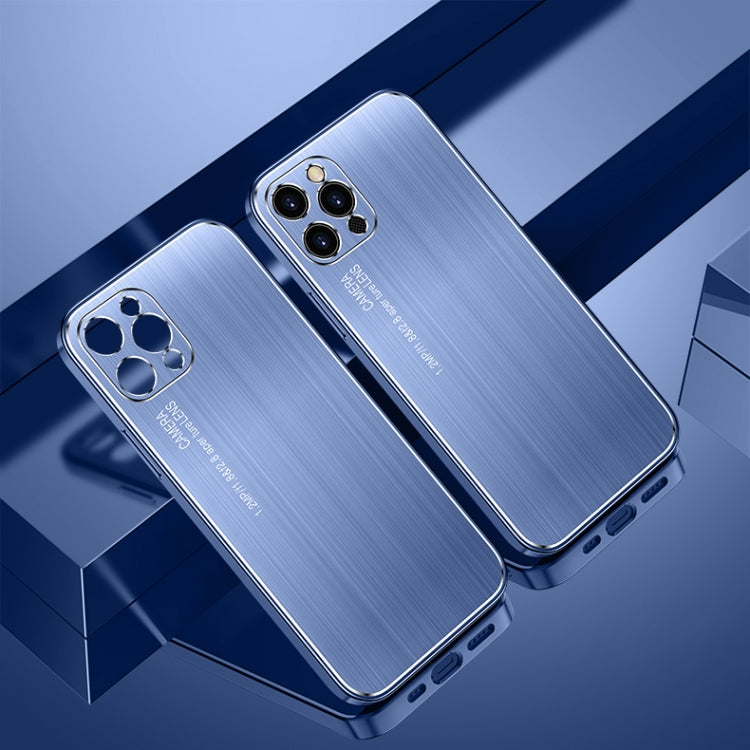 For iPhone 13 Pro Max Cool Sharp Series Aluminum Plate Brushed Lens All-inclusive Protective Case
