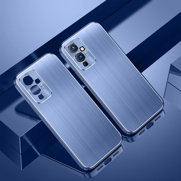 For OnePlus 9 Cool Sharp Series Aluminum Plate Brushed Lens All-inclusive Protective Case