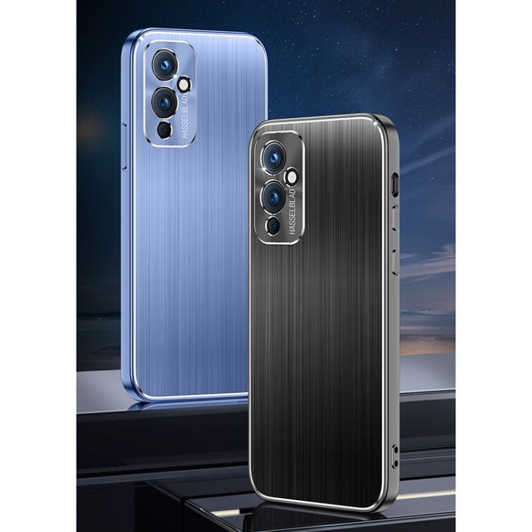 For OnePlus 9 Cool Sharp Series Aluminum Plate Brushed Lens All-inclusive Protective Case
