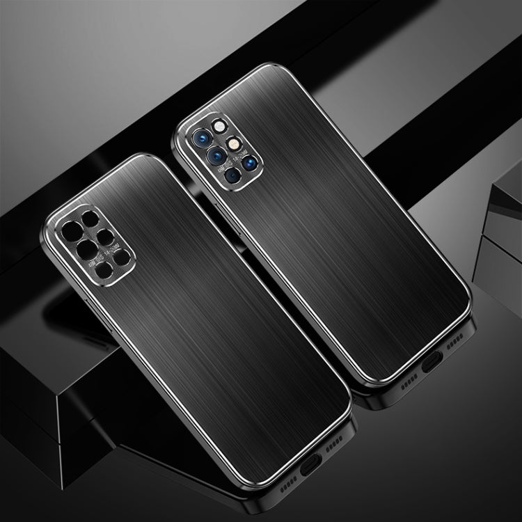 For OnePlus 9R Cool Sharp Series Aluminum Plate Brushed Lens All-inclusive Protective Case