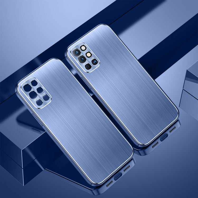 For OnePlus 9R Cool Sharp Series Aluminum Plate Brushed Lens All-inclusive Protective Case