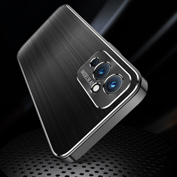 For OnePlus 9R Cool Sharp Series Aluminum Plate Brushed Lens All-inclusive Protective Case