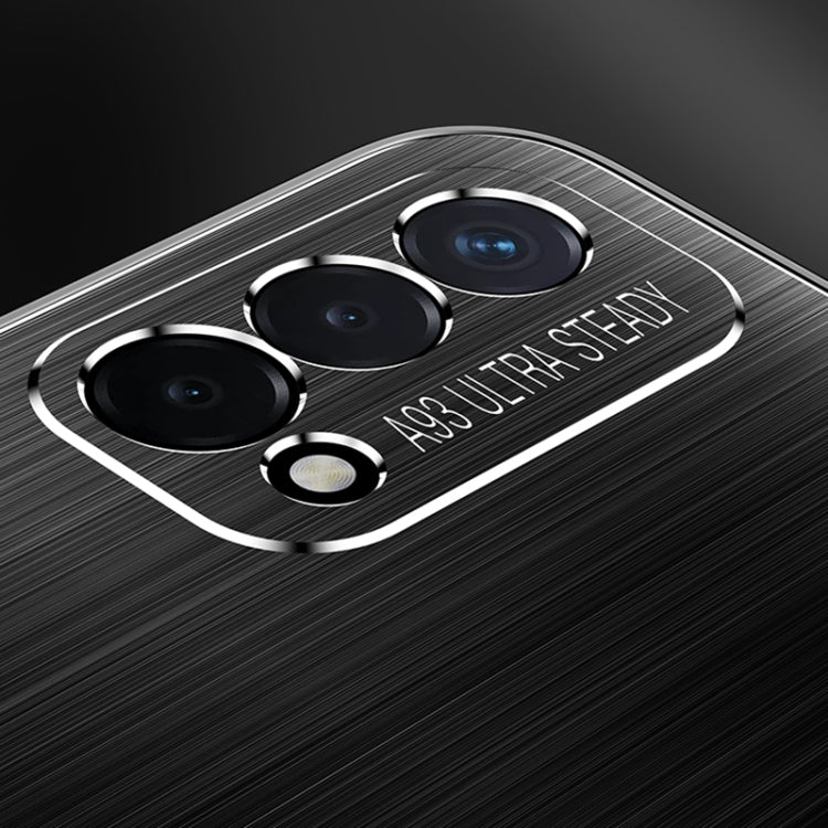 For OPPO A93s Cool Sharp Series Aluminum Plate Brushed Lens All-inclusive Protective Case
