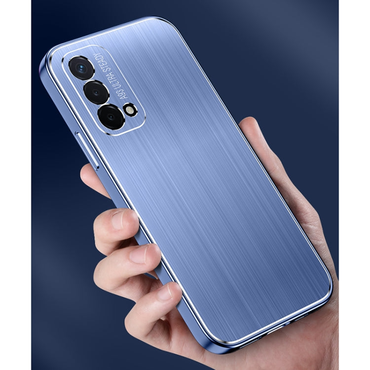 For OPPO A93s Cool Sharp Series Aluminum Plate Brushed Lens All-inclusive Protective Case