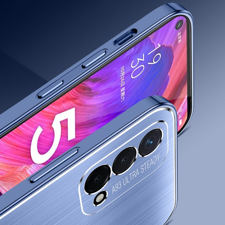 For OPPO A93s Cool Sharp Series Aluminum Plate Brushed Lens All-inclusive Protective Case