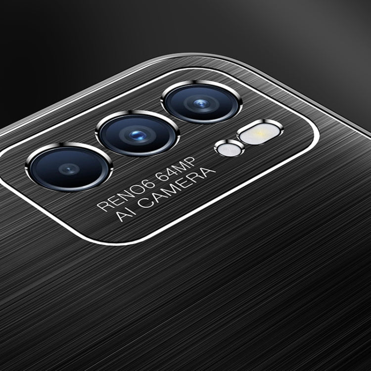 For OPPO Reno5 Pro Cool Sharp Series Aluminum Plate Brushed Lens All-inclusive Protective Case