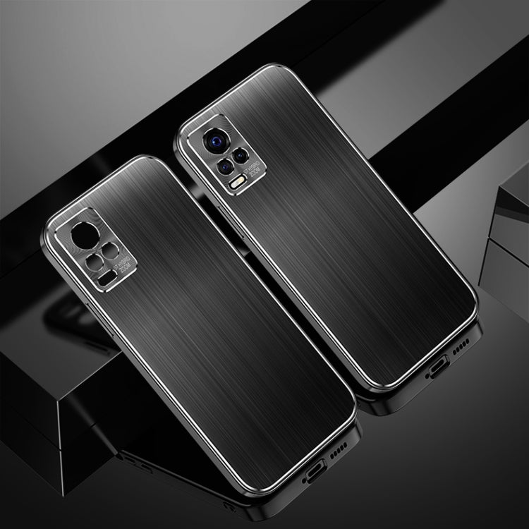 For vivo S7 Cool Sharp Series Aluminum Plate Brushed Lens All-inclusive Protective Case