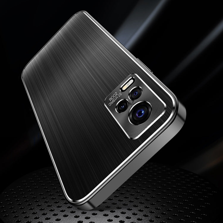 For vivo S7 Cool Sharp Series Aluminum Plate Brushed Lens All-inclusive Protective Case