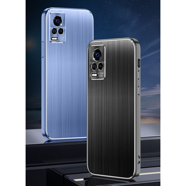 For vivo S7 Cool Sharp Series Aluminum Plate Brushed Lens All-inclusive Protective Case