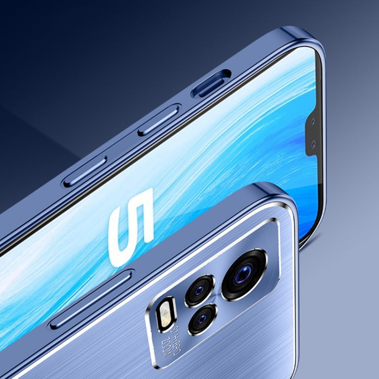 For vivo S7 Cool Sharp Series Aluminum Plate Brushed Lens All-inclusive Protective Case