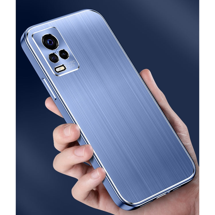 For vivo S7 Cool Sharp Series Aluminum Plate Brushed Lens All-inclusive Protective Case
