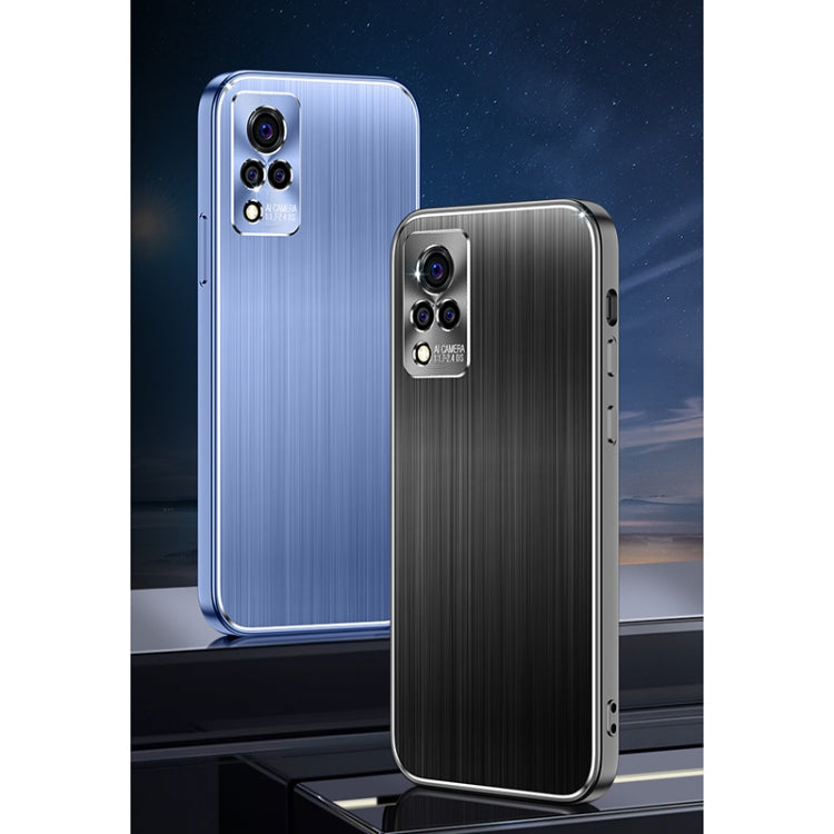 For vivo S9 Cool Sharp Series Aluminum Plate Brushed Lens All-inclusive Protective Case