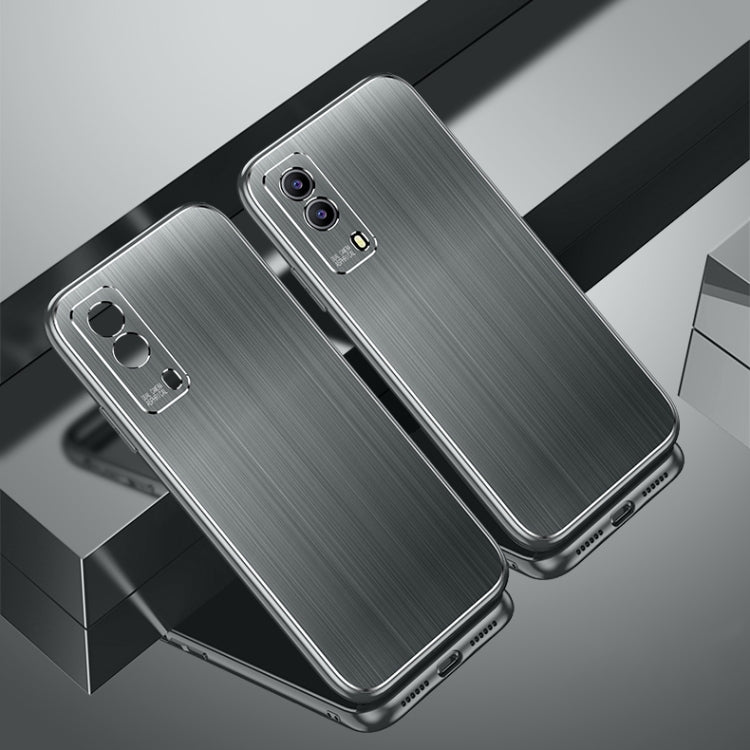 For vivo Y53s Cool Sharp Series Aluminum Plate Brushed Lens All-inclusive Protective Case