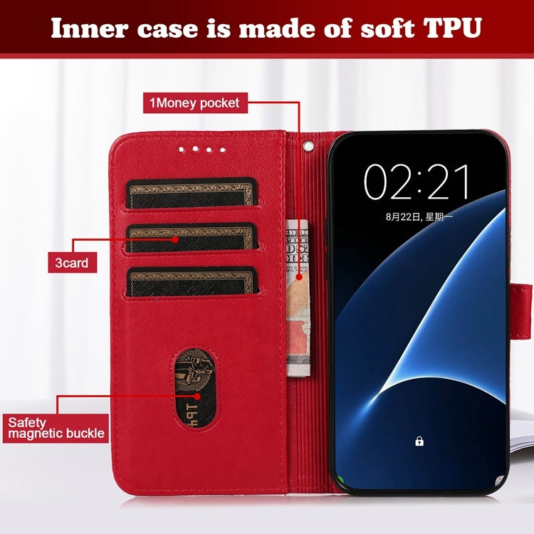 For Samsung Galaxy S21 Ultra 5G Embossed Big Small Concentric Squares Pattern Horizontal Flip Leather Case with Card Slot & Holder & Wallet