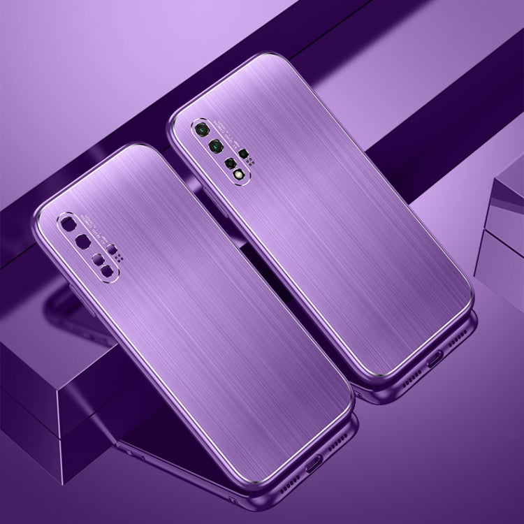 For Huawei nova 5 Cool Sharp Series Aluminum Plate Brushed Lens All-inclusive Protective Case