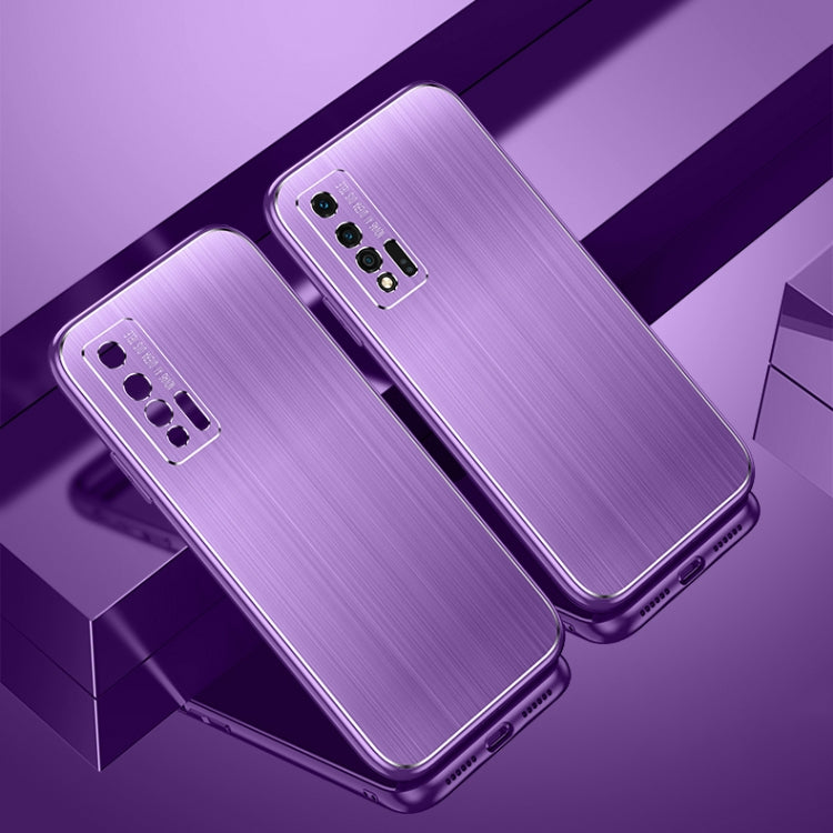 For Huawei nova 6 5G Cool Sharp Series Aluminum Plate Brushed Lens All-inclusive Protective Case