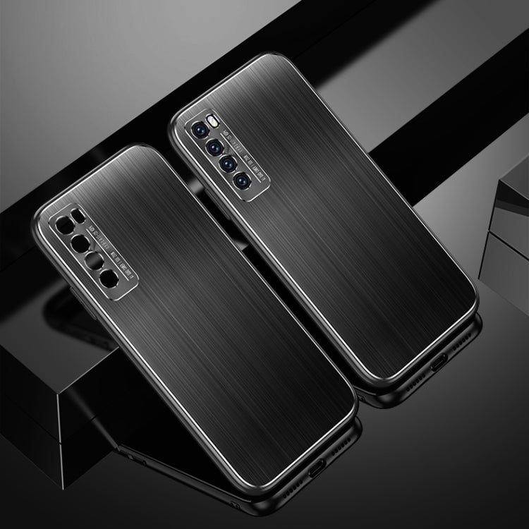 For Huawei nova 7 Cool Sharp Series Aluminum Plate Brushed Lens All-inclusive Protective Case