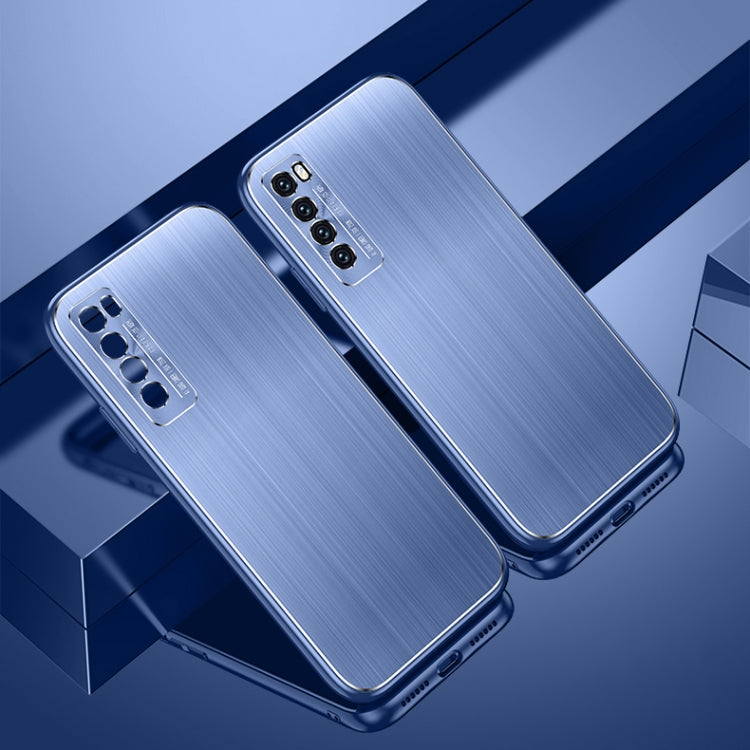 For Huawei nova 7 Cool Sharp Series Aluminum Plate Brushed Lens All-inclusive Protective Case