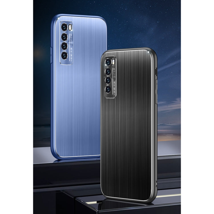 For Huawei nova 7 Pro Cool Sharp Series Aluminum Plate Brushed Lens All-inclusive Protective Case