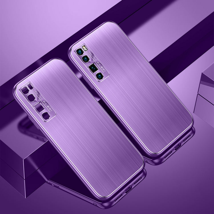 For Huawei nova 7 Pro Cool Sharp Series Aluminum Plate Brushed Lens All-inclusive Protective Case