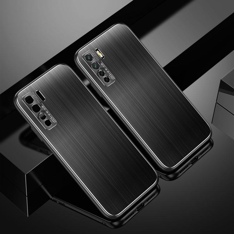 For Huawei nova 7 SE Cool Sharp Series Aluminum Plate Brushed Lens All-inclusive Protective Case