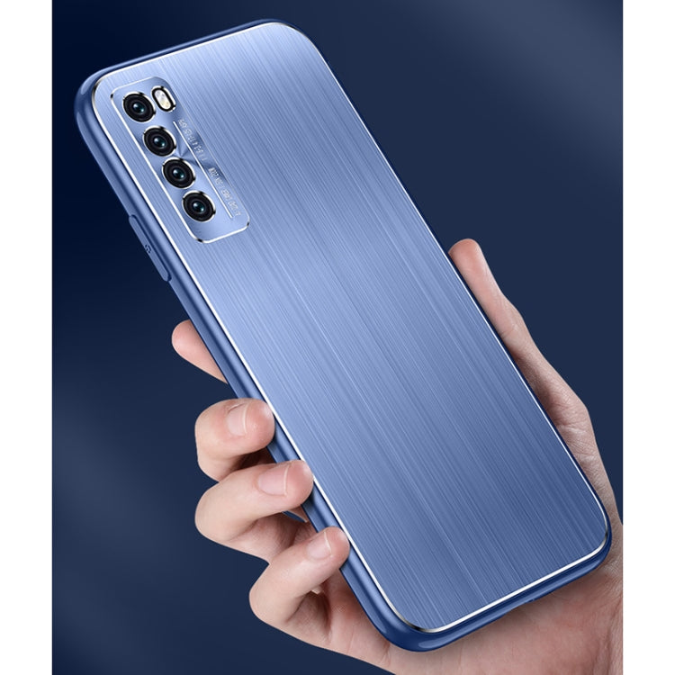 For Huawei nova 7 SE Cool Sharp Series Aluminum Plate Brushed Lens All-inclusive Protective Case