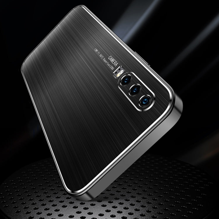 For Huawei P30 Cool Sharp Series Aluminum Plate Brushed Lens All-inclusive Protective Case