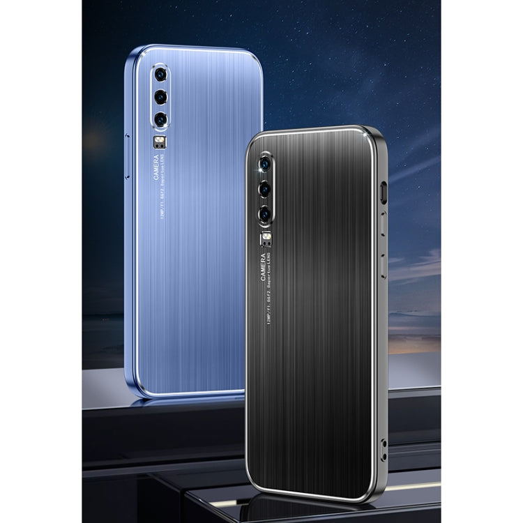 For Huawei P30 Cool Sharp Series Aluminum Plate Brushed Lens All-inclusive Protective Case